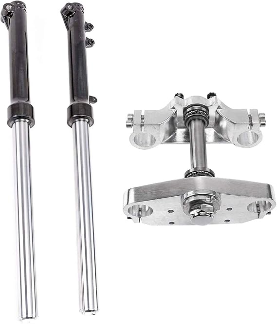 Front Fork Suspension Shock Absorber & Triple Tree Mount Clamps Thumpster Handlebar Dirt Bike