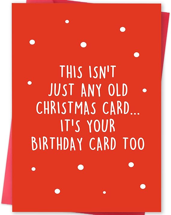 Funny Christmas Birthday Card Gift for Him Her with Envelope