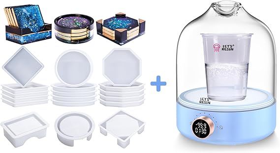 Bundle Resin Bubble Remover Machine and 18 Pcs Coaster Resin Molds