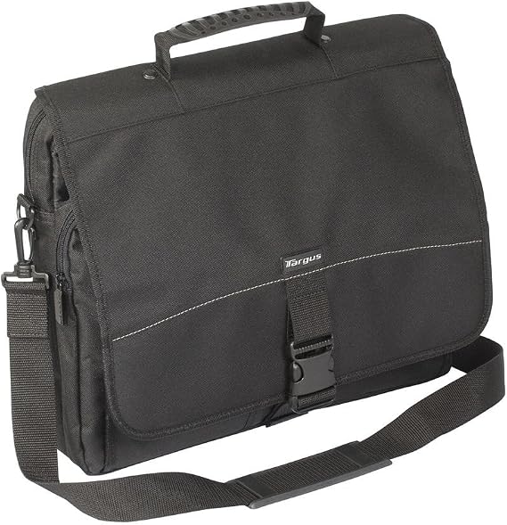 Targus Laptop Carrying Case for 15.6-Inch Laptops Messenger Slim Case for Men and Women, Bags for HP, Microsoft, Dell, Lenovo, Apple, Black (TCM004US)