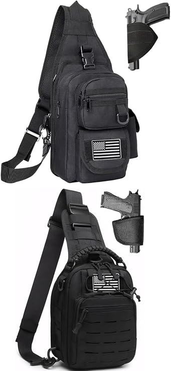 2 Black Concealed Carry Gun Sling Bag
