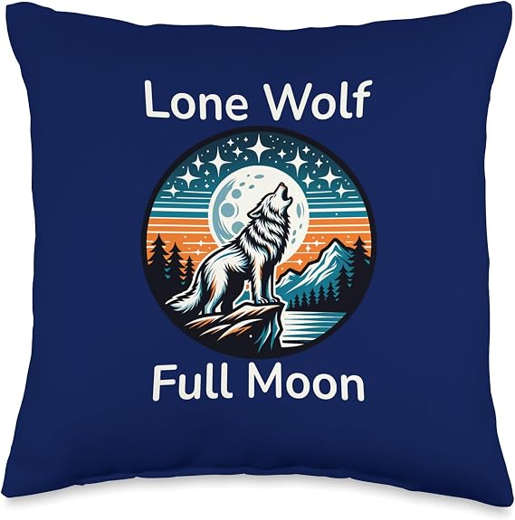 Lone Wolf Howling At The Moon Dire Wolf Throw Pillow