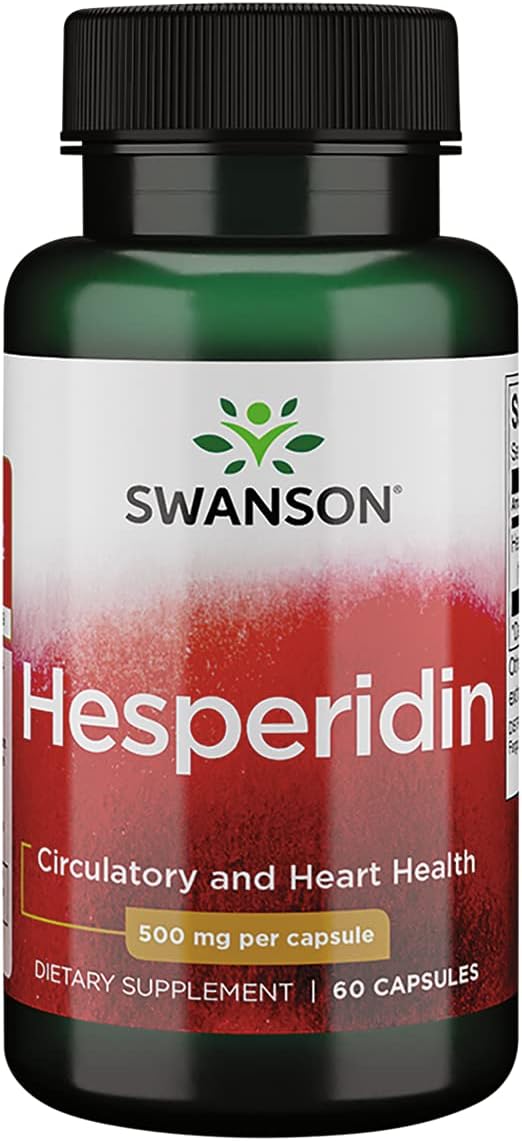 Swanson Hesperidin - Citrus-Derived - Cardiovascular & Hearth Health Support- Contributes to Muscle Recovery* - Features Antioxidant Properties - Gluten Free & Non-GMO - 60 Capsules