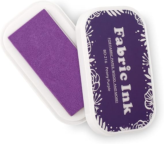 Fabric Ink Pads for Rubber Stamps, Washable Craft Ink Pads for Card Making Scrapbook, Permanent Ink Pad for Wood, Paper, 3.7 x 2.1" (Violet, 216)
