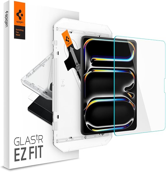 Spigen GlasTR EZ FIT Screen Protector for iPad Pro 13" M4, M5 (2024, 2025) | 9H+ Tempered glass, Scratch resistance, Auto-align tray, Lab-tested 100% clarity, Original touch, Case-friendly, 1 Pack