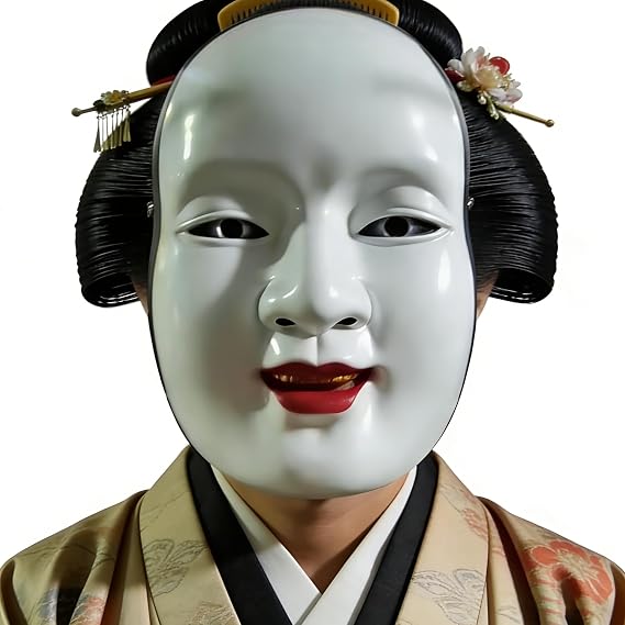 Gmasking Resin Prajna Japanese Noh Cosplay Mask Adult Decorative Halloween Party Costume