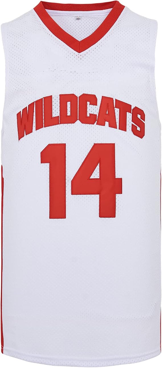 Mens Wildcats High School Jersey,14 Troy Bolton Basketball Jersey,8 Chad Danforth Basketball Jersey/Shirt
