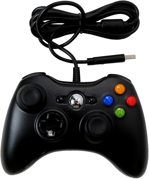 USB Wired Gamepad Replacement for Xbox 360 /Slim Controller for Windows 7/8/10 Microsoft PC Controller (Black)