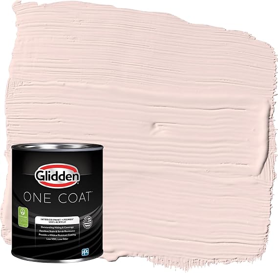 Glidden Interior Paint + Primer: Pink/Ballet Slipper, One Coat, Eggshell, 1-Quart