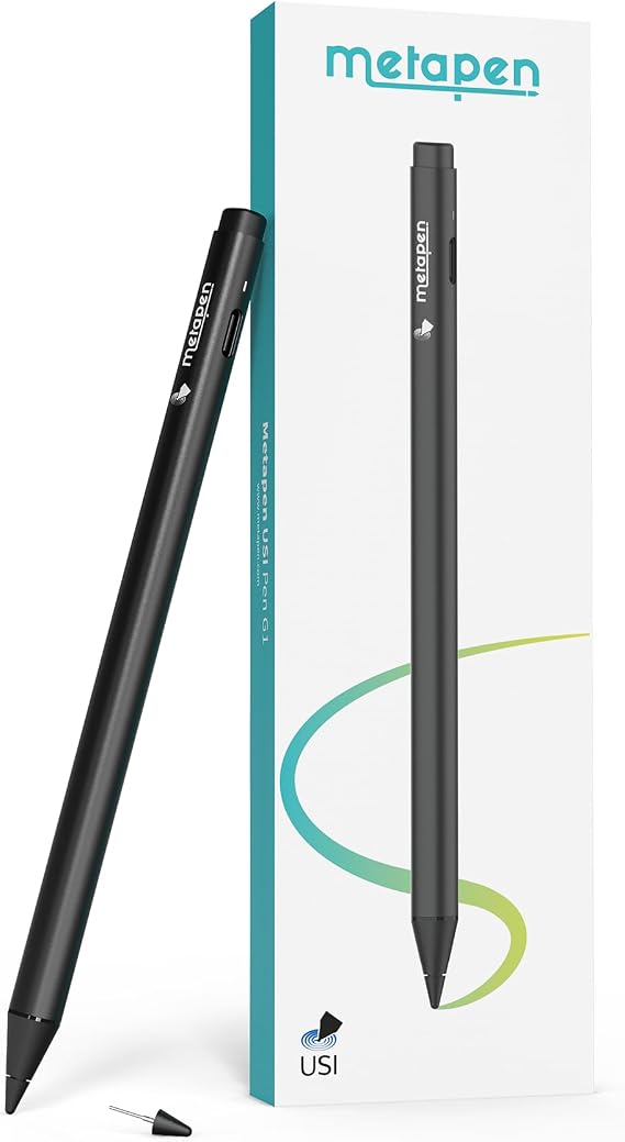 Metapen USI 2.0 Stylus Pen G1 for Fire Max 11 (2023 Release), USB-C Fast Charging, 4096 Pressure Pen for Google Pixel Tablet, Amazon Fire HD 10 (13th Gen, 2023 Release), Lenovo/HP/Acer Chromebook