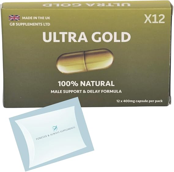 12 x Ultra Gold high Strength Capsules with Delay, 100% Herbal Supplement for Men! Stamina, Endurance Support etc