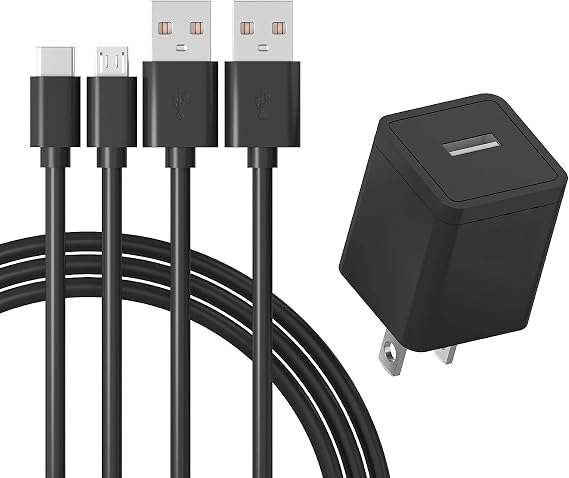 SGUUVAY 10W 6FT Fast Charger Compatible with Kindle E-Reader 2 3 4 5 6 7 8 9 10 11,Kindle Paperwhite,Scribe, Oasis,Voyage,Kindle Touch,DX,Keyboard,Kids Edition with 6FT Micro USB & USB C