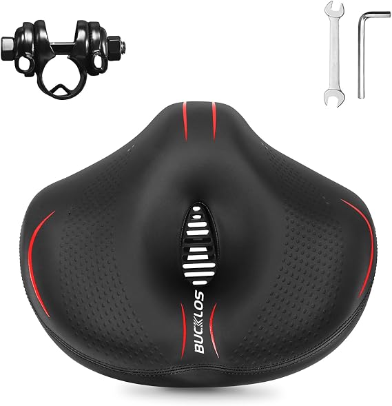 Noseless Oversized Bike Seat,Extra Wide Bicycle Saddle for Exercise Bike