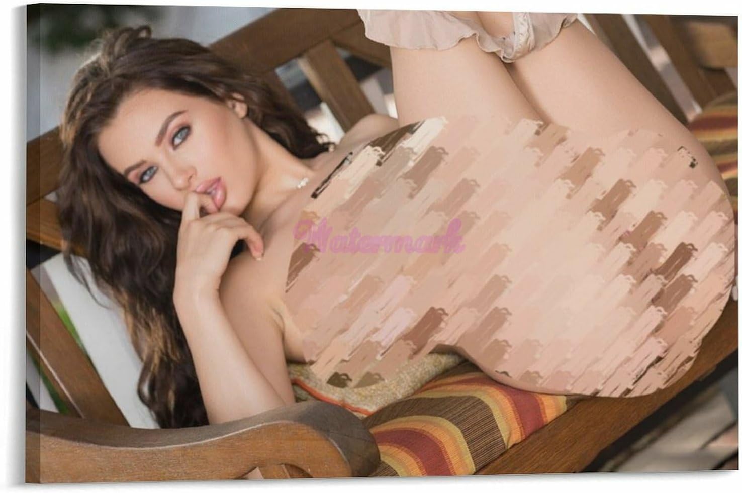 Famous Adult Actor Lana Rhoades Bathroom Sexy Hot Woman Poster 10 Canvas Painting Wall Art Poster for Bedroom Living Room Decor 12x08inch30x20cm Frame-style