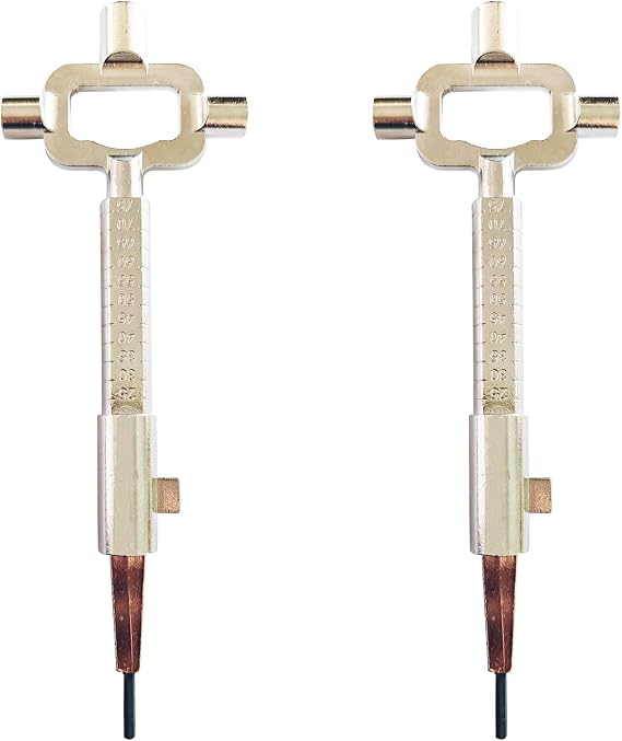 GERUI 2 Pieces Universal Construction Keys Architect Keys Construction Site Keys with Cylinder Gauge Control Cabinet Key Zinc Alloy