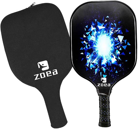 ZOEA Pickleball Paddle, Graphite Pickleball Racket with Carbon Fiber Surface and Polymer Honeycomb Composite Core for Outdoor and Indoor, Durable and Light Weight