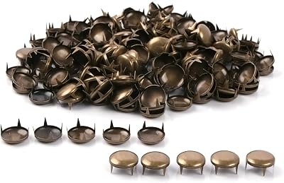 200Pcs 16mm Brown Round Dome Studs Nailhead Rivets for Punk Rock DIY Leather Craft, Clothes, Bags, Shoes, Bracelets