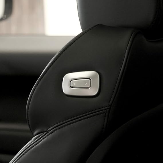 Matte Silver ABS Chrome For Land Rover Range Rover Vogue 2014-2017 For Range Rover RR Sport Car Copilot Seat Adjustment Switch Trim Stickers Accessories