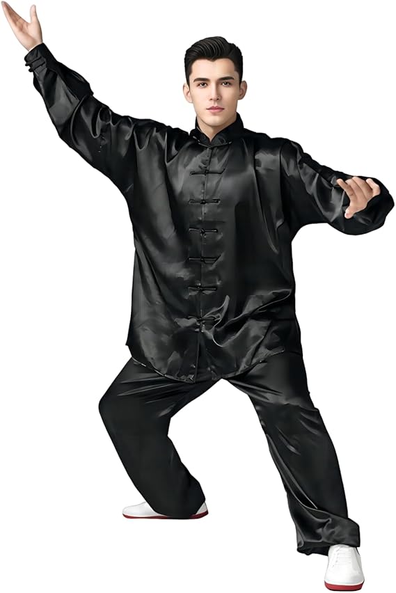 Andux Chinese Tai Chi Uniforms Kung Fu Suit Unisex SS-TJF01 | Includes Long Sleeve Shirt and Pants, Korean Silk, Soft and Comfortable, for Daily Leisure, Exercise, Theme Party, Cosplay