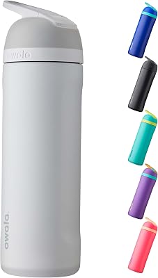 Owala Flip Insulated Stainless-Steel Water Bottle with Straw and Locking Lid, 24-Ounce, Shy Marshmallow