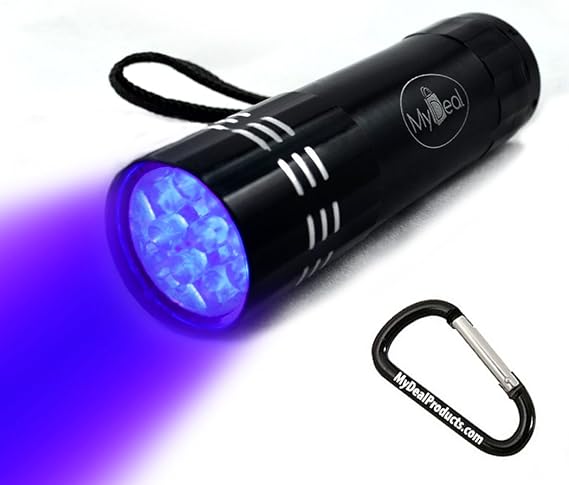 VisiGHOST UV Ultraviolet 9 LED Blacklight Pocket Flashlight WITH BATTERIES for Paranormal Research on Ghosts, Spirits, Entities and More! Includes Strap and Carabiner Keychain