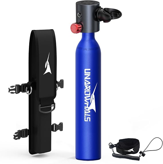 ミニスキューバタンク、使用時間5~10分スキューバタンクキット、DOT/CE-EN250認定ダイブタンク、0.5L3.5立方フィート容量ポータブルスキューバタンク、最大圧力3000Psi、アルミニウムダイビングタンク