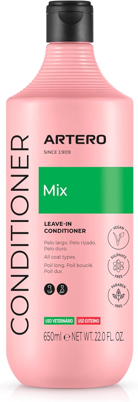 Artero Mix Conditioning Spray 33.81 Oz - Multi-Phase No-Rinse Conditioner for Dogs