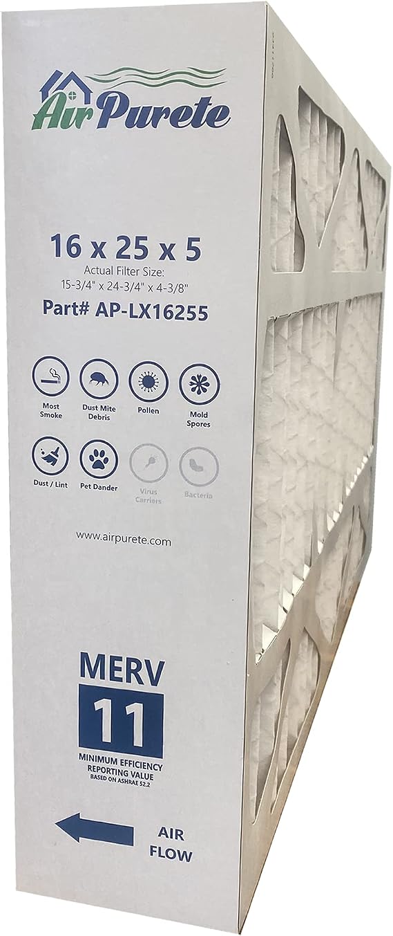 Furnace Filters Replacement for HW FC100A1029 | Check Actual size : 15-15/16" x 24-7/8" x 4-3/8" | Nominal size : 16x25x4