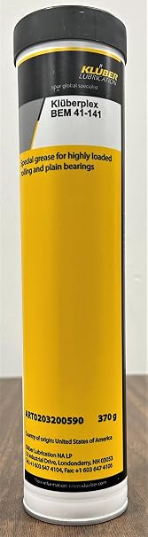 Kluber Lubrication KLUBERPLEX BEM 41-141 Grease for Highly Loaded Rolling Bearings in Wind Turbines- Rotors-Generators in Wind Power Stations 370 g Cartridge