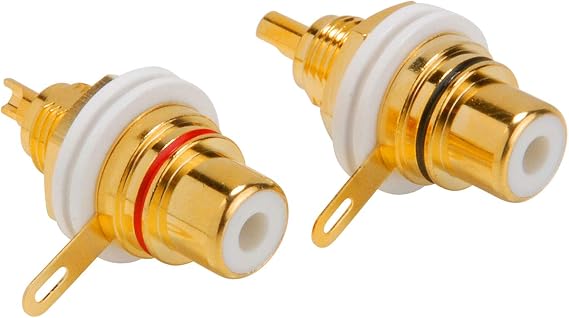 Parts Express Chassis Mount RCA Jack Pair