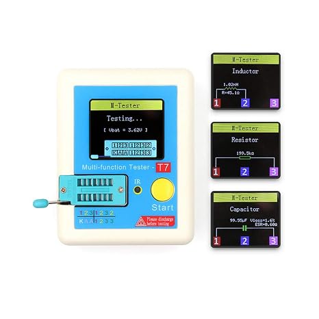 Treedix LCR-T7 Meter Graphical Transistor Tester 3.5 inch TFT Graphic Display Resistance Capacitance Meters Multi-Function Tester LCR/ESR/NPN/PNP/MOSFET