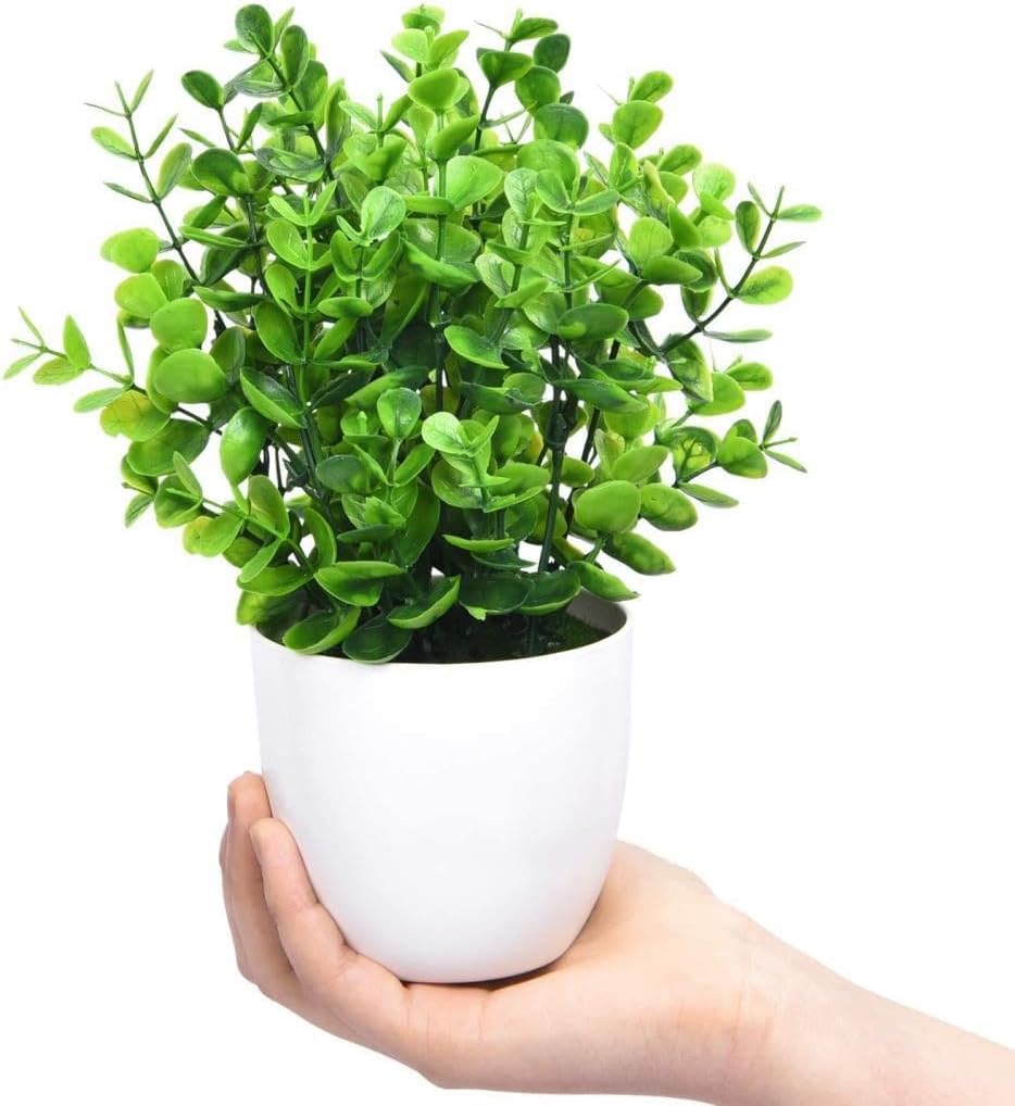 Artificial Flower White Pot Green Lightning Decorative Table Flower