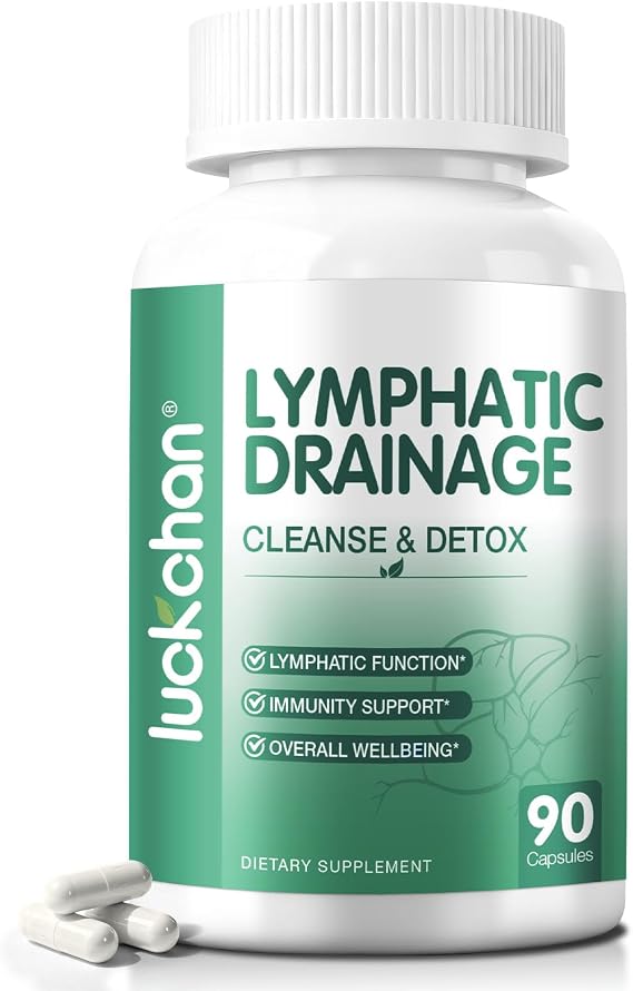 Lymphatic Drainage Supplements, Natural Herbal Supplement for Immune Health & Fluid Balance, with Echinacea, Dandelion, 90 Capsules Lymph Drainage Capsules for Women & Men