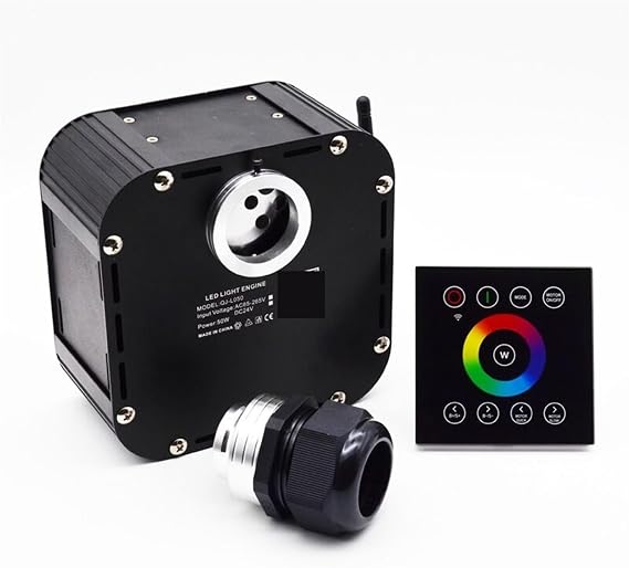 Smart Phone APP Control 50W RGBW 4-Speed Twinkle LED Fiber Optic Star Ceiling Light Engine SKY DIY Lighting Multicolor(With Sound Cntr)