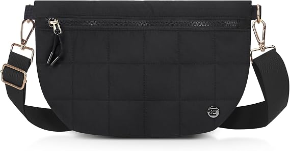 Quilted Crossbody Bags for Women, Stylish Puffer Shoulder Purse | Puffy Fanny Packs for Women, Light Belt Bum Bags Cross Body for Travel, Commute