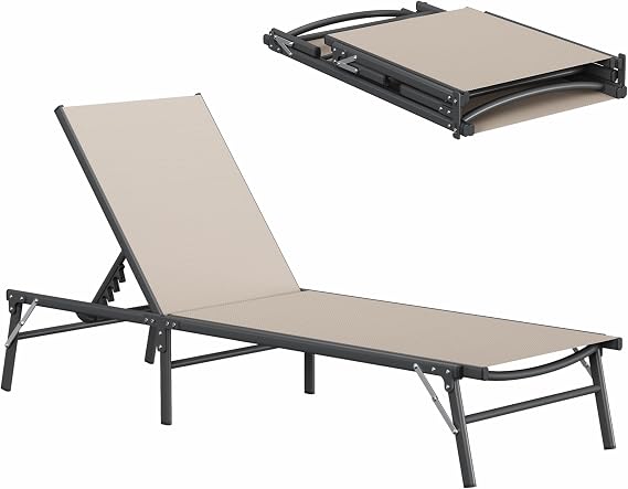 Amopatio Outdoor Lounge Chairs Poolside Chaise Lounge for Patio