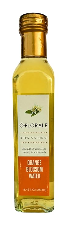 OFLORALE Lebanese Orange Blossom Water, 8.45 fl oz, 100% Natural, No Sugar, for Cooking, Baking, Cocktails
