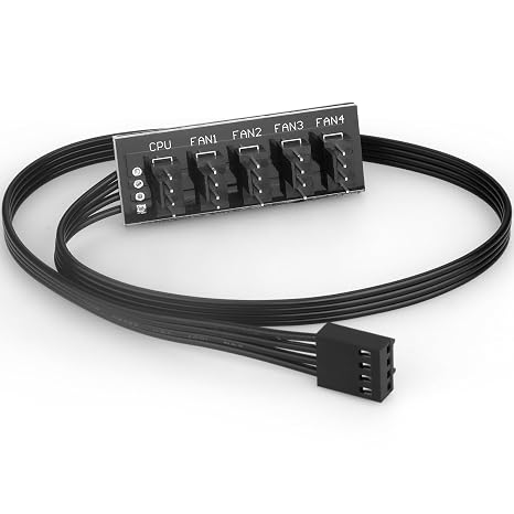 VWEICYY Fan Hub,Compatible 3PIN/4PIN PC Fan Splitter.PWM Fans Hub for Desktop PC Cooling Fans,Computer DIY,1 to 5