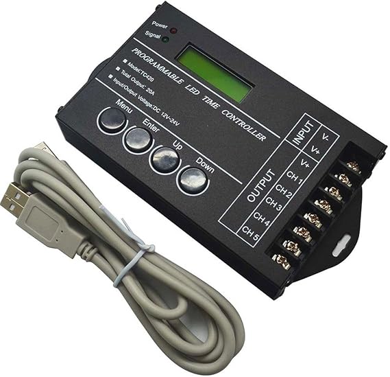 Dimmer Light Timer Controller,TC420 12V/24V Time Cotrollers Programmable Timers Digital Box Switch-Lights Smart for Christmas Light Led Strip Aquarium Light Pool Plant Lamps Indoor Lighting