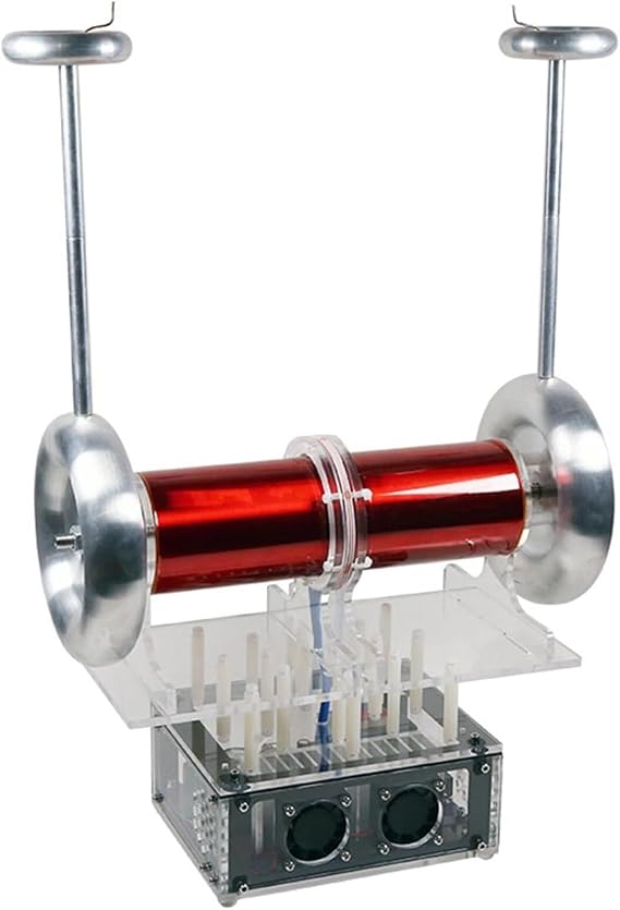 Musical Tesla Coil, Bipolar SSTC Desktop Toy, 3.5mm Audio Interface, 30cm Ultra-Long Arc, Quare Wave Music Can Be Input, for Teaching Demonstrations