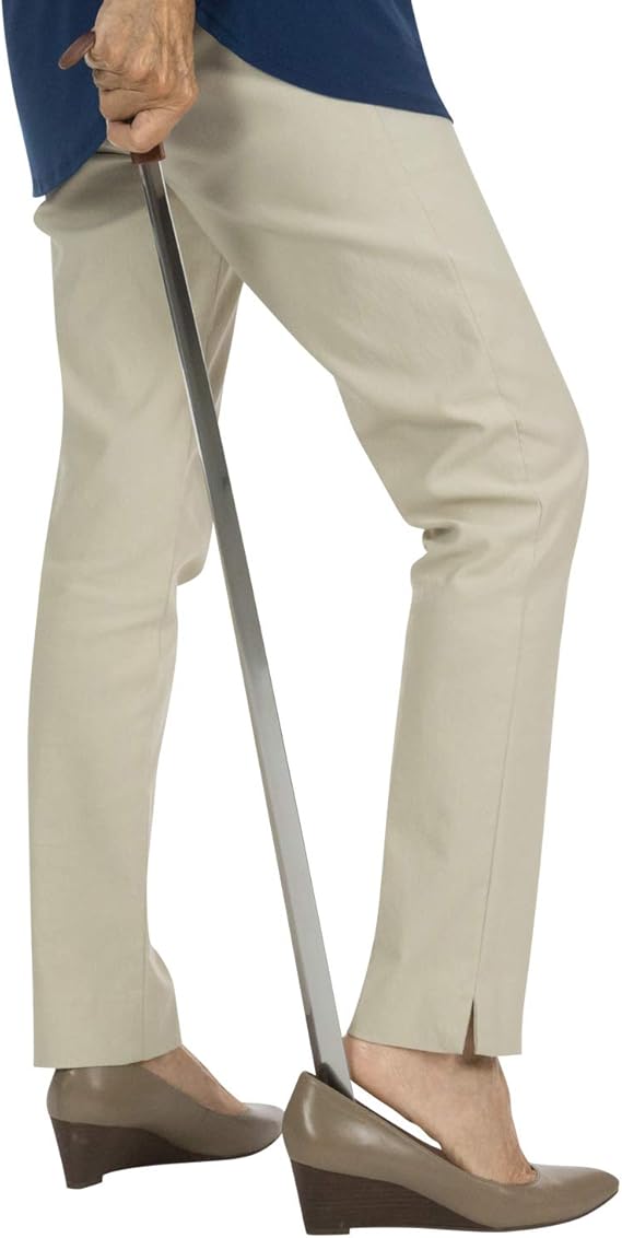 Vive Extra Long Handled Shoe Horn (31.5 Inches)- Metal Shoehorn for Men