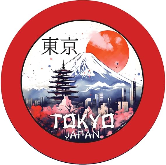 Tokyo Japan Design B Souvenir Coaster Paper 4 Pack