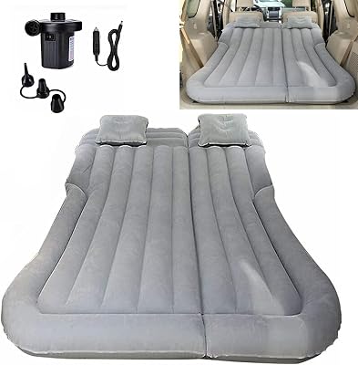 SUV Car Inflatable Air Mattress Camping Bed with Electric Air Pump, 2 Pillows, Portable Sleeping Pad for Home, Outdoor and Travel...