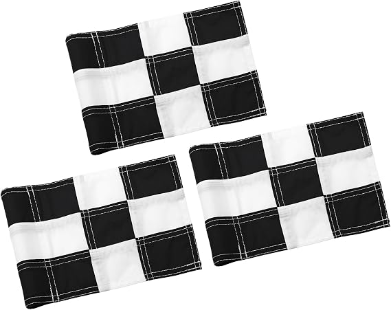 KINGTOP Checkered Golf Flag All 8x6 Inch 420D Nylon, Tube Inserted Mini Practice Putting Green Flags for Yard
