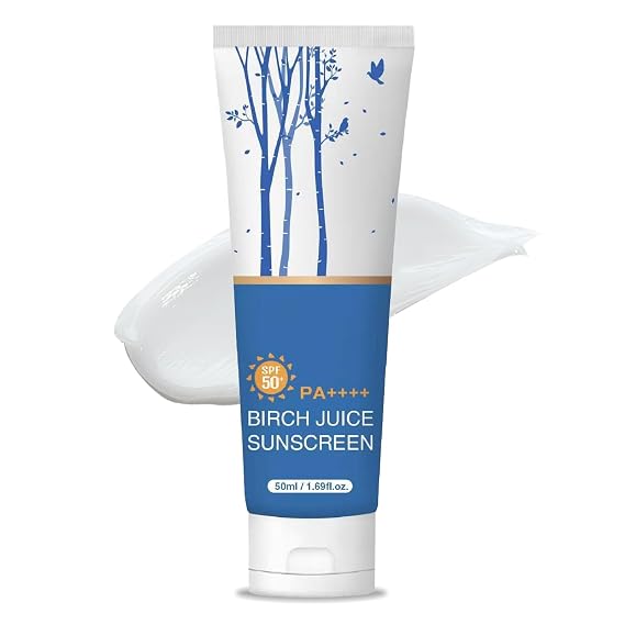 Birch Juice Sunscreen SPF 50+ Daily Hydrating Facial Sunscreen, Broad Spectrum UVA/UVB Protection, Non-Greasy Moisturizer for Sensitive Skin, Vegan & Cruelty-Free 1.69 fl.oz (1)