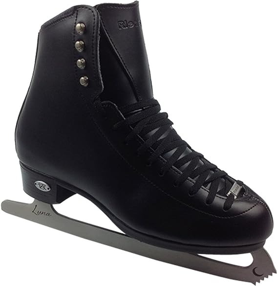 Riedell Skates - 110 Opal - Recreational Ice Skates with Stainless Steel Spiral Blade for Men | Black | Size 4