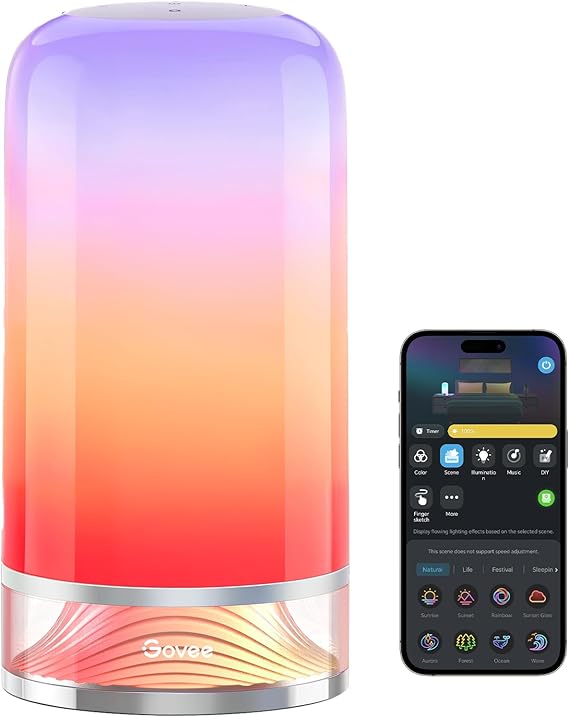 Govee RGBIC Smart Table Lamp 2, Touch Bedside Small Table Lamp (Corded) | LED Desk Lamp Compatible with SmartThings, Matter, Alexa, Nightstand Lamp for Bedroom Living Room Night Light, 64 Scene Modes