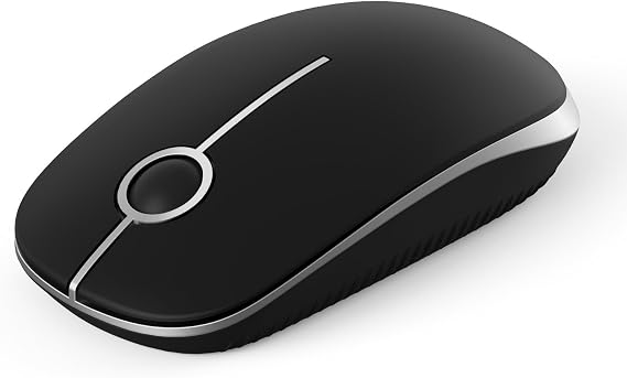 VssoPlor Wireless Mouse, 2.4G Slim Computer Laptop Mouse, Black and Silver