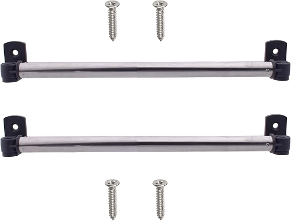 YYST Type A 8" to 15" Swivel End Window Curtain Sash Rod for Top & Bottom Doors & Sidelights Petite Cafe Sidelight Rods W Screws (Black-2)