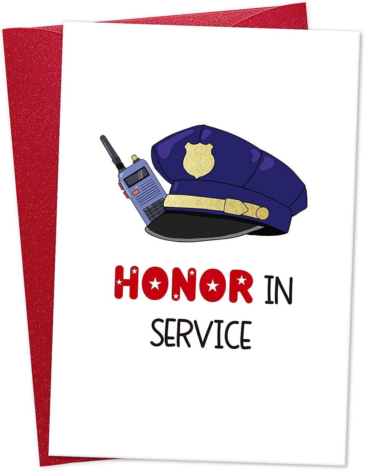 Graduation Card for Police Academy - Police Congratulations Cards 2025 Police Academy Graduation Gifts -HONOR IN SERVICE